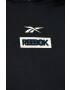 Reebok bluza barbati culoarea negru cu glugă cu imprimeu - Pled.ro