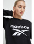 Reebok bluza femei culoarea negru cu imprimeu - Pled.ro