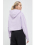 Reebok bluza femei culoarea violet cu glugă cu imprimeu - Pled.ro