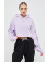 Reebok bluza femei culoarea violet cu glugă cu imprimeu - Pled.ro