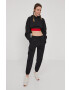 Reebok Classic Bluză x Cardi B H48417 femei culoarea negru material neted - Pled.ro