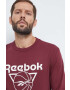 Reebok Classic longsleeve din bumbac Basketball culoarea bordo cu imprimeu - Pled.ro