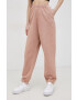 Reebok Classic Pantaloni de bumbac H49296 femei culoarea roz material neted H49296-CANCOR - Pled.ro