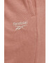 Reebok Classic Pantaloni de bumbac H49234 femei culoarea portocaliu material neted - Pled.ro