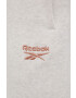 Reebok Classic pantaloni de bumbac H49252 femei culoarea crem melanj - Pled.ro