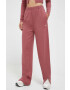 Reebok Classic pantaloni de trening din bumbac culoarea roz neted - Pled.ro