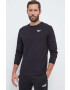 Reebok longsleeve din bumbac culoarea negru neted - Pled.ro