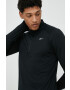 Reebok longsleeve pentru alergare Quarter-zip culoarea negru neted - Pled.ro