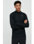 Reebok longsleeve pentru alergare Quarter-zip culoarea negru neted - Pled.ro