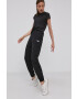 Reebok Pantaloni GS9373 femei culoarea negru material neted - Pled.ro