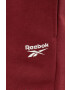 Reebok pantaloni de trening culoarea alb neted - Pled.ro