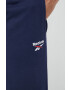 Reebok pantaloni de trening culoarea albastru marin neted - Pled.ro