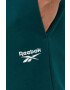 Reebok pantaloni de trening culoarea verde neted - Pled.ro