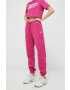 Reebok pantaloni de trening culoarea roz neted - Pled.ro