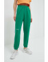 Reebok pantaloni de trening culoarea verde neted - Pled.ro