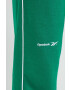 Reebok pantaloni de trening culoarea verde neted - Pled.ro