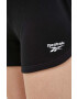 Reebok pantaloni scurti femei culoarea negru cu imprimeu high waist - Pled.ro