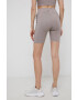 Reebok pantaloni scurți de antrenament H56373 femei culoarea galben neted high waist - Pled.ro