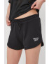 Reebok Pantaloni scurți GL2554 femei culoarea negru material neted medium waist GL2554-BLACK - Pled.ro