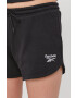 Reebok Pantaloni scurți GL2554 femei culoarea negru material neted medium waist GL2554-BLACK - Pled.ro