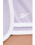 Reebok pantaloni scurți de antrenament Workout Ready femei culoarea violet cu imprimeu high waist - Pled.ro