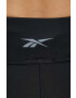 Reebok pantaloni scurți de yoga femei culoarea negru neted high waist - Pled.ro