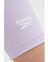 Reebok pantaloni scurti Identity femei culoarea violet neted high waist - Pled.ro