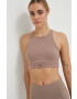 Reebok sutien yoga Long Line culoarea bej neted - Pled.ro