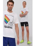 Reebok Tricou din bumbac culoarea alb cu imprimeu - Pled.ro