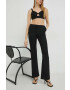 Remain pantaloni femei culoarea negru evazati high waist - Pled.ro