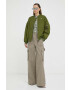 Resume Résumé geaca bomber femei culoarea verde de iarna oversize - Pled.ro