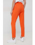 Rich & Royal pantaloni femei culoarea portocaliu mulata high waist - Pled.ro