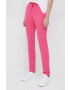 Rich & Royal pantaloni femei culoarea roz mulata high waist - Pled.ro