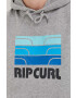 Rip Curl bluza barbati culoarea gri cu glugă cu imprimeu - Pled.ro