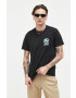 Rip Curl tricou din bumbac culoarea negru cu imprimeu - Pled.ro