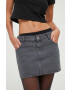 Rotate fusta jeans culoarea gri mini creion - Pled.ro