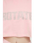 Rotate longsleeve din bumbac culoarea roz - Pled.ro