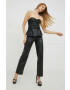 Rotate pantaloni femei culoarea negru drept high waist - Pled.ro