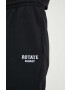 Rotate pantaloni de trening din bumbac culoarea negru cu imprimeu - Pled.ro