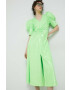 Rotate rochie culoarea verde midi evazati - Pled.ro