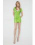 Rotate rochie culoarea verde mini mulata - Pled.ro