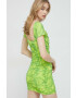 Rotate rochie culoarea verde mini mulata - Pled.ro