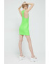 Rotate rochie culoarea verde mini mulata - Pled.ro