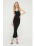 Rotate rochie culoarea negru maxi mulata - Pled.ro