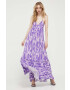 Rotate rochie culoarea violet maxi evazati - Pled.ro