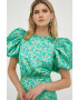 Rotate rochie culoarea verde midi evazati - Pled.ro