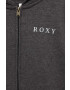 Roxy bluza copii culoarea gri cu glugă neted - Pled.ro