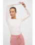 Roxy longsleeve de yoga Naturally Active culoarea roz cu spate descoperit - Pled.ro