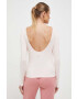 Roxy longsleeve de yoga Naturally Active culoarea roz cu spate descoperit - Pled.ro