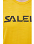 Salewa tricou sport Puez Hybrid 2 culoarea galben cu imprimeu - Pled.ro